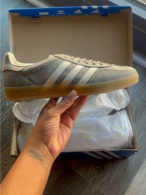 adidas Gazelle Suede Sneakers in Beige and Gum